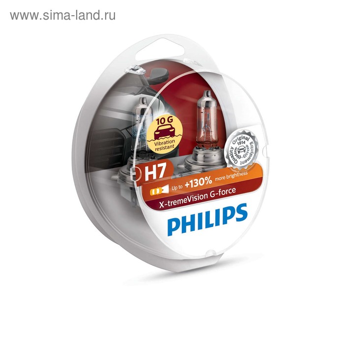 фото Лампа автомобильная philips x-tremevision g-force +130%, h7, 12в, 55вт, 2 шт, 12972xvgs2