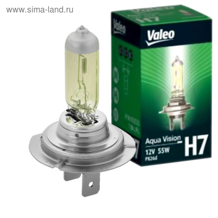 фото Лампа автомобильная valeo aqua vision, h7, 12 в, 55 вт, 32523