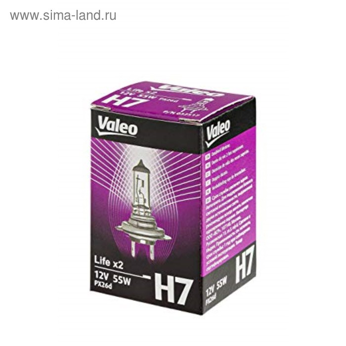 фото Лампа автомобильная valeo life x2, h7, 12 в, 55 вт, 32516