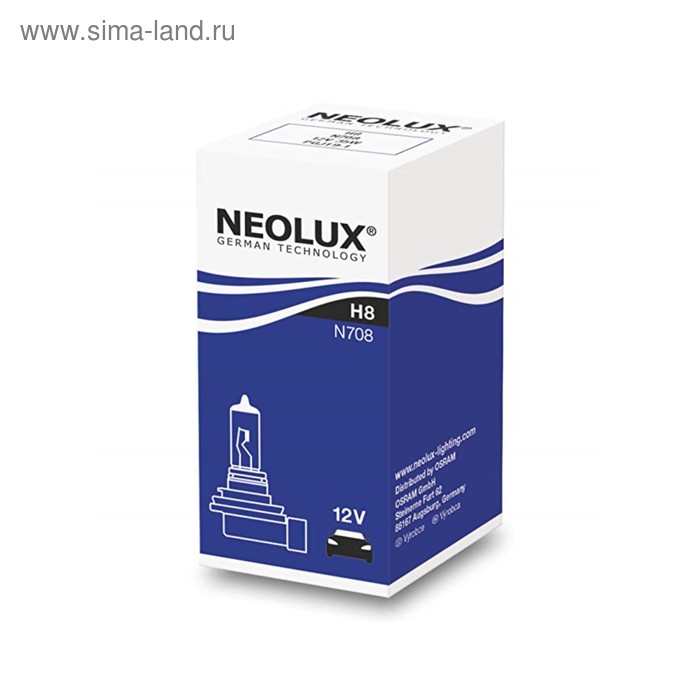 Лампа автомобильная NEOLUX, H8, 12 В, 35 Вт, N708