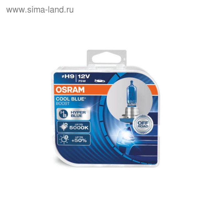 фото Лампа автомобильная osram cool blue boost, h9, 12 в, 75 вт, набор 2 шт, 62213cbb-hcb