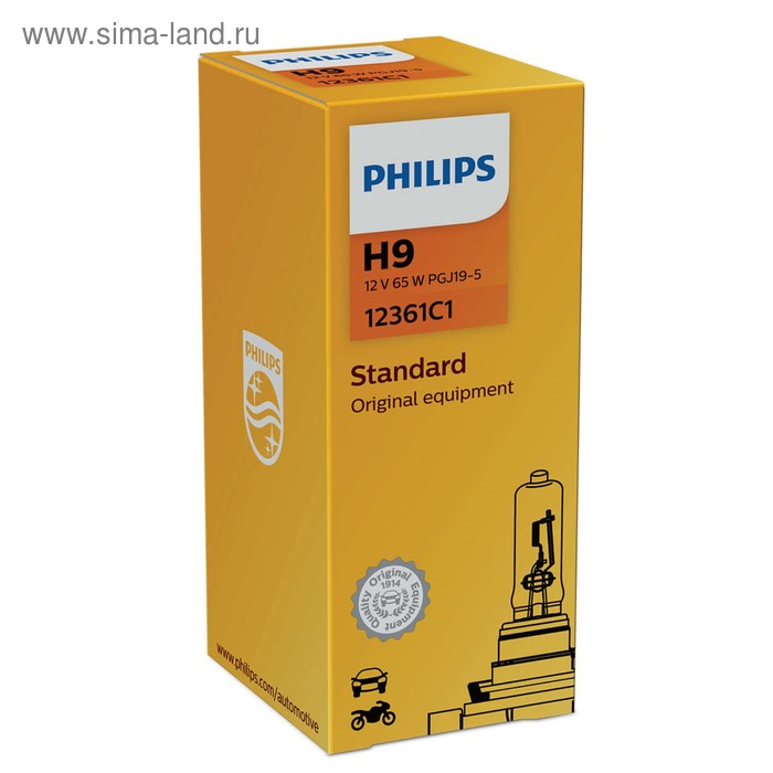 Лампа автомобильная Philips, H9, 12 В, 65 Вт, 12361C1