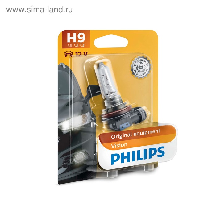 Лампа автомобильная Philips, H9, 12 В, 65 Вт, 12361B1 лампа автомобильная tungsram h9 12 в 65 вт 53100u
