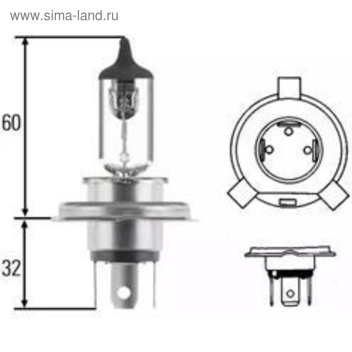 фото Лампа автомобильная hella, hb2, 12 в, 60/55 вт, 8gj 007 255-123