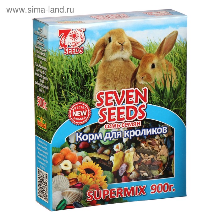 Корм Seven Seeds SUPERMIX Корм для кроликов, 900 г корм для кроликов seven seeds supermix 900 г