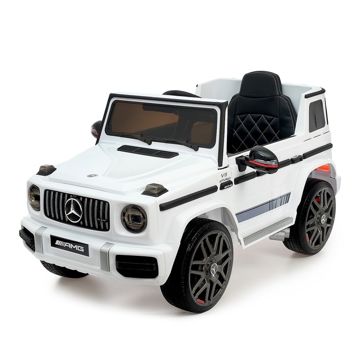 Электромобиль MERCEDES-BENZ G63 AMG, цвет белый, EVA колеса, кожаное сиденье