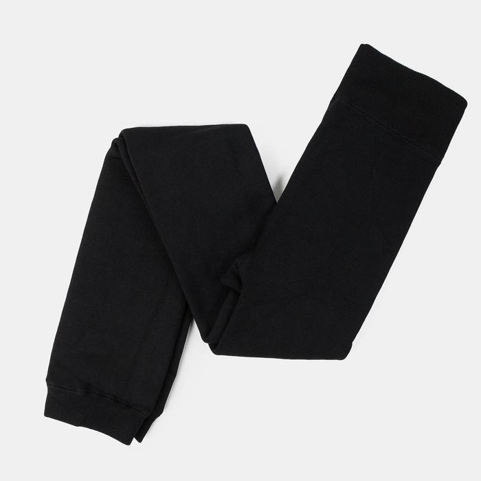 Лосины женские из микрофибры с флисом, 600 den, цвет чёрный, размер 5