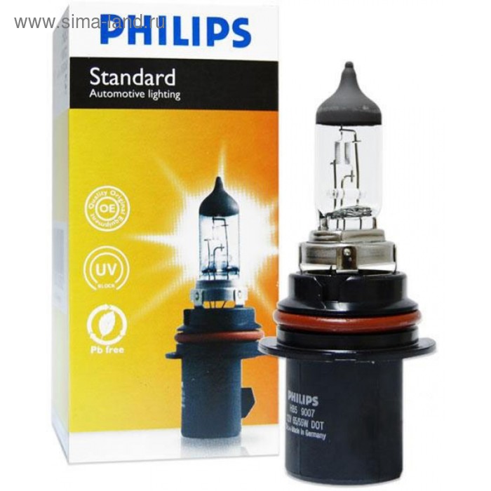Лампа автомобильная Philips, HB5, 12 В, 65/55 Вт, 9007C1