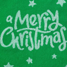 

Полотенце махровое Merry Christmas 3, цвет зелёный, размер 50х30 см, 100 % хлопок