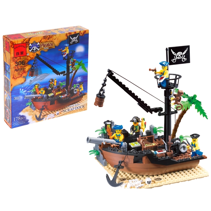 Конструктор «Пиратский корабль», 178 деталей