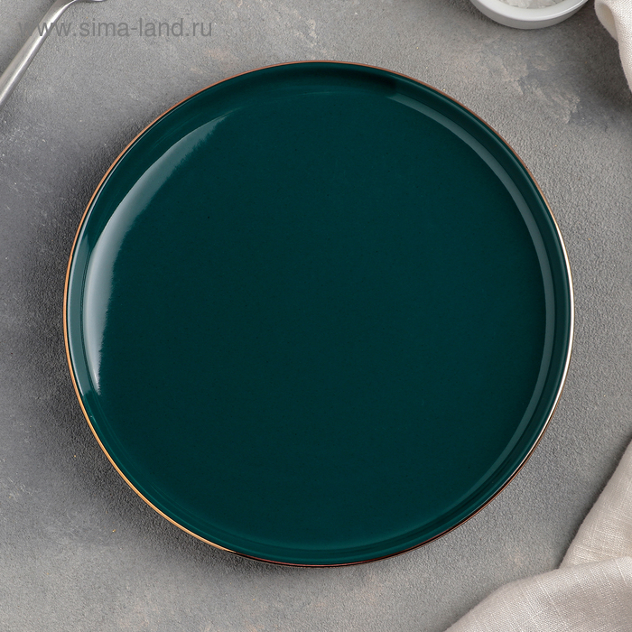Тарелка керамическая десертная «Изумруд», d=20 см, цвет зелёный тарелка керамическая десертная мерцание d 20 5 см цвет чёрный