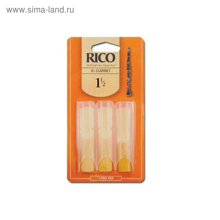 фото Трости rca0335 rico для кларнета bb, размер 3.5, 3шт rico by d'addario