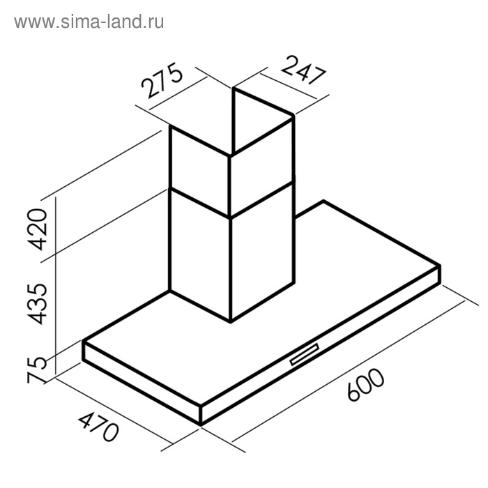 

Вытяжка MBS TRINIA 160 GLASS WHITE, каминная, 1030 м3/ч, 3 скорости, 60 см, белая