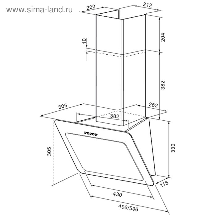 

Вытяжка KRONA LIVA 600 BLACK PB, наклонная, 550 м3/ч, 3 скорости, 60 см, чёрная