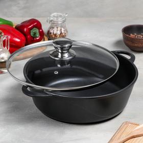 

Жаровня «Классик», 4 л, d=28 см, стеклянная крышка МИКС, антипригарное покрытие, цвет чёрный