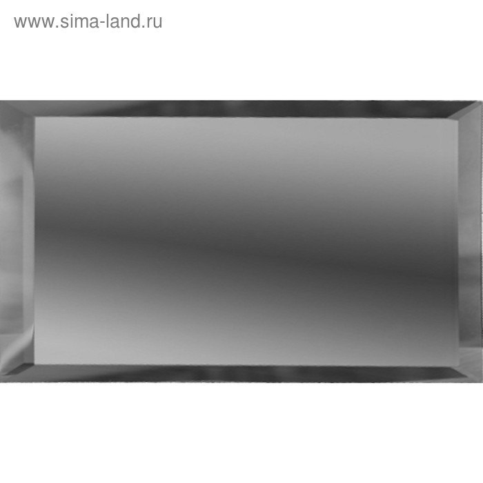 фото Прямоугольная зеркальная графитовая плитка с фацетом 10 мм, 480х120 мм дст
