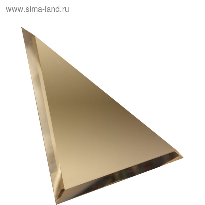 Треугольная зеркальная бронзовая плитка с фацетом 10 мм, 180х180 мм
