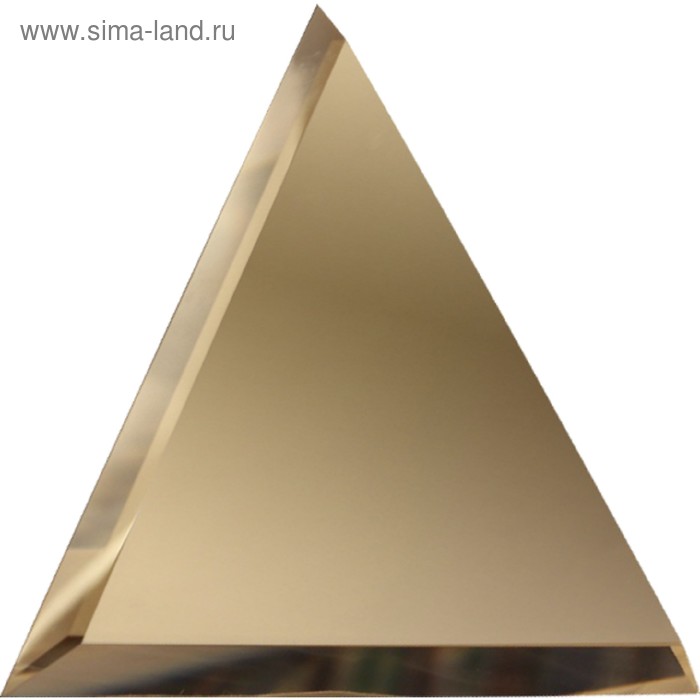 фото Треугольная зеркальная бронзовая плитка с фацетом 10 мм, 180х180 мм дст