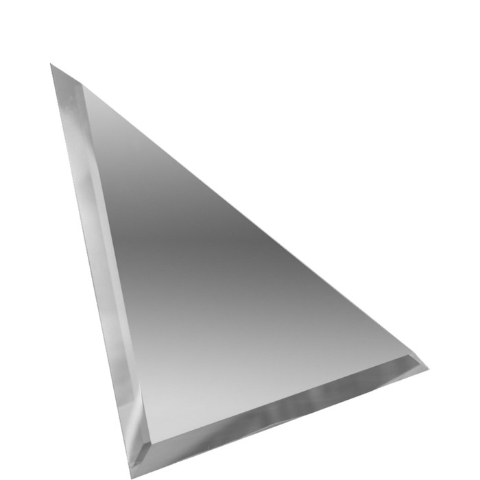 Треугольная зеркальная серебряная матовая плитка с фацетом 10 мм, 200х200 мм
