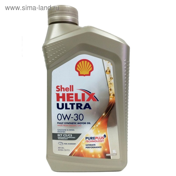 фото Масло моторное shell helix ultra ect 0w-30, c2/c3, pure plus, 550046305, 1 л