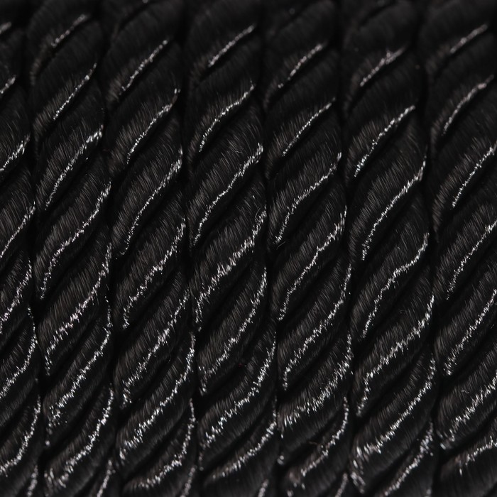 Шнур витой, d = 5 мм, 10 ± 1 м, цвет чёрный