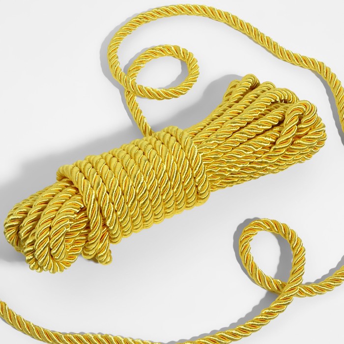 Шнур витой, d = 8 мм, 10 ± 1 м, цвет золотой шнур высокопрочный d 8 мм 10 м цвет микс