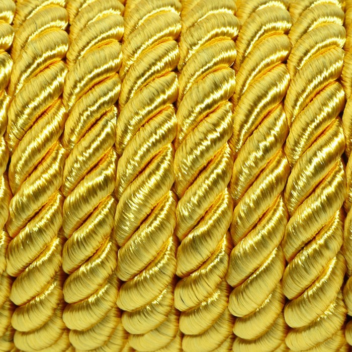 Шнур витой, d = 8 мм, 10 ± 1 м, цвет золотой