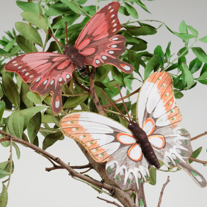 Бабочка для декора и флористики, на прищепке, МИКС, пластиковая, 1шт., 10 х 10 см