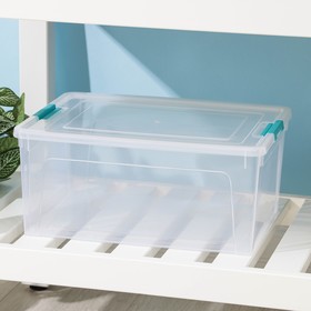 

Контейнер для хранения с крышкой Smart Box, 7,9 л, 33×25×15 см, цвет прозрачно-бирюзовый