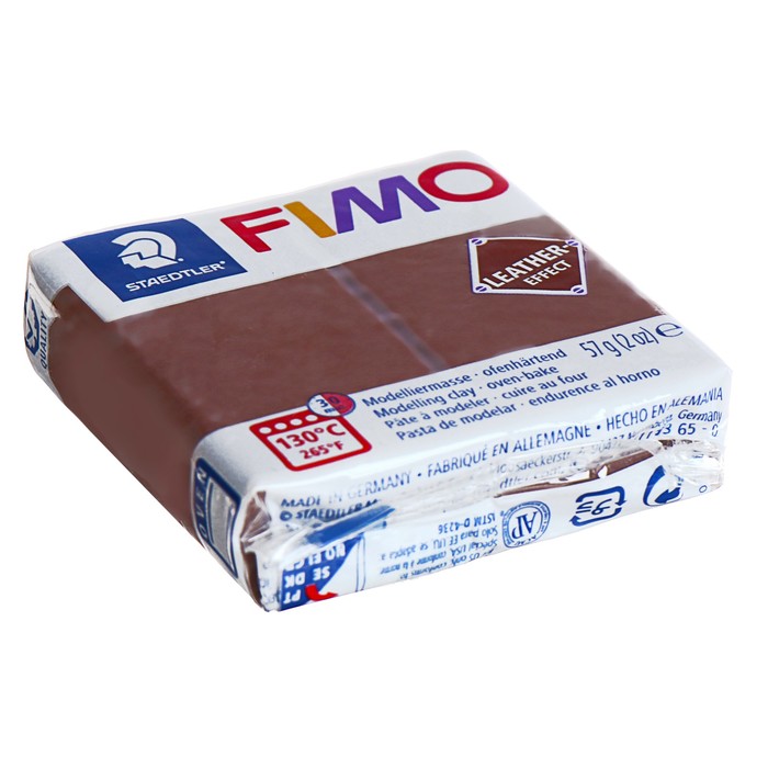 Полимерная глина запекаемая FIMO leather-effect (с эффектом кожи), 57 г, орех