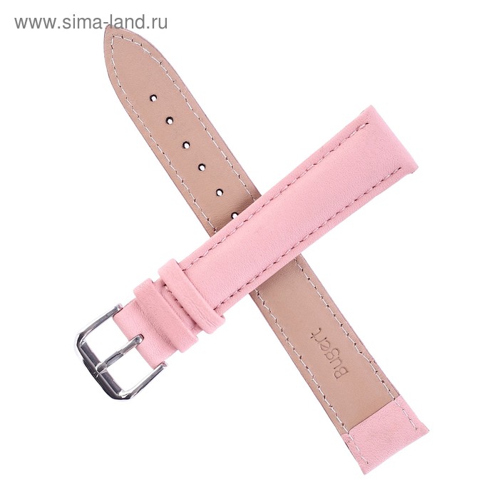фото Ремешок для часов "bugert" 18 мм, натуральная кожа, l=20 см, розовый