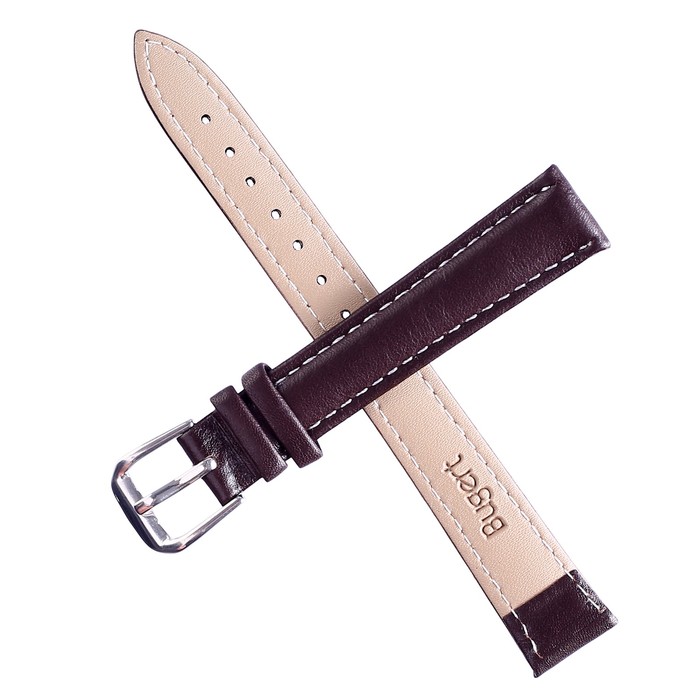 Ремешок для часов "Bugert" 12 мм, натуральная кожа, l=20 см, коричневый