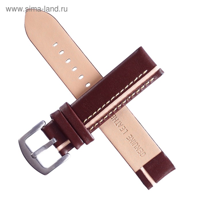

Ремешок для часов "Bugert" 20 мм, натуральная кожа, l=20 см, коричневый с белой полосой
