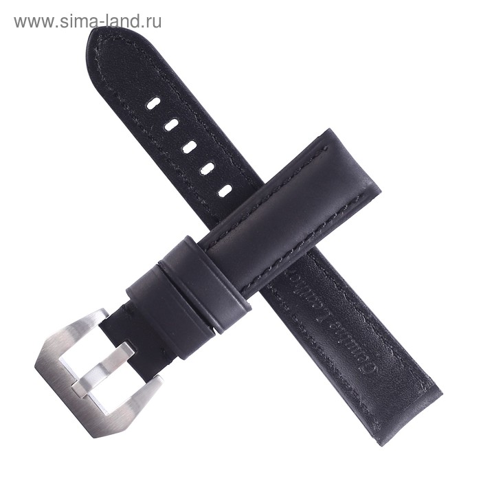 фото Ремешок для часов "bugert" 20 мм, натуральная кожа, l=20 см, черный