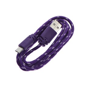 

Кабель LuazON, microUSB - USB, 1 А, 1 м, оплётка нейлон, фиолетовый