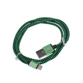 

Кабель LuazON, micro USB - USB, 1 А, 1 м, оплётка нейлон, зелёный