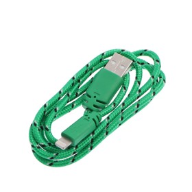 

Кабель LuazON, Lightning - USB, 1 А, 1 м, оплётка нейлон, зелёный