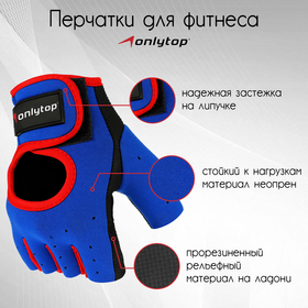 Перчатки спортивные, размер XL, цвет синий/красный
