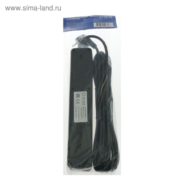 Купить Сетевой фильтр 5bites SP5B-150 5S, 5 розеток, 5 м, 10 А, 3х0.75 мм2, с выкл., черный Сетевой фильтр 5bites SP5B-150 5S, 5 розеток, 5 м, 10 А, 3х0.75 мм2, с выкл., черный