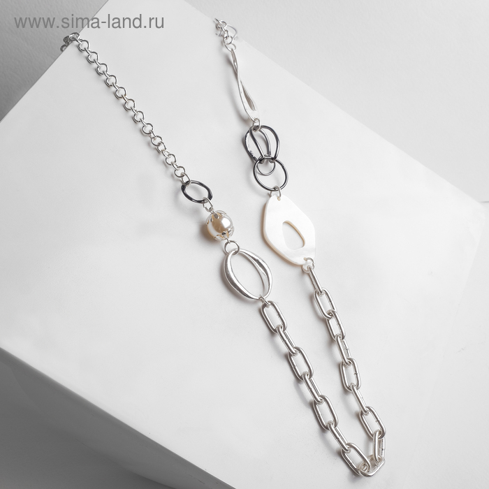 

Бусы "Афро" трафарет, цвет бело-чёрный в серебре, L=70 см