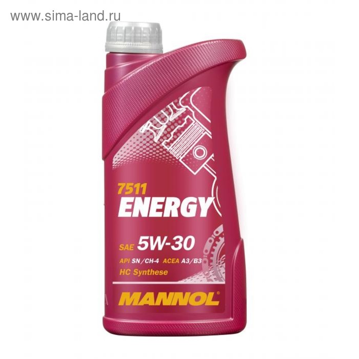Масло моторное Mannol Energy 5W-30, SL, синтетическое, канистра, 1 л