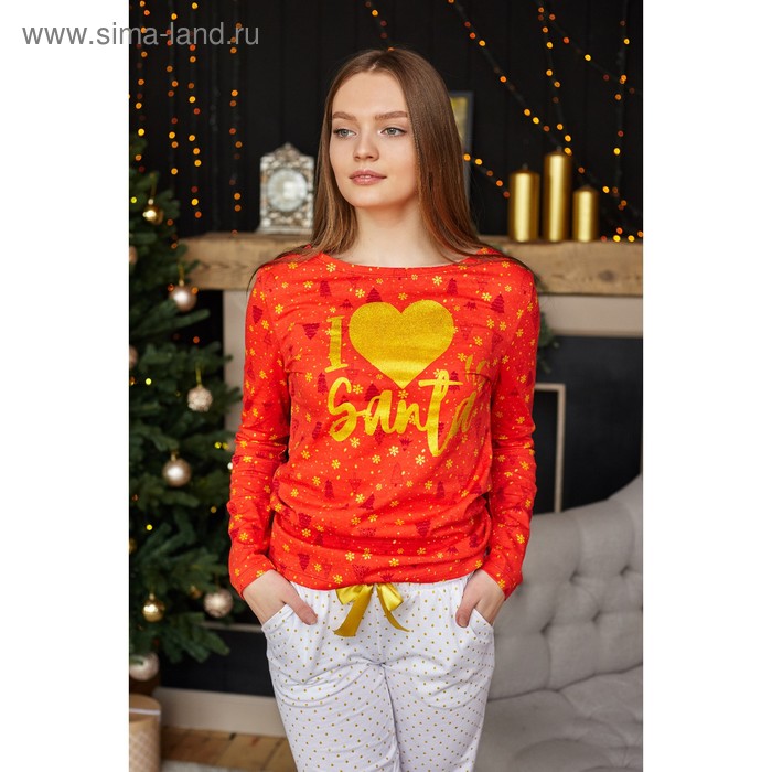 

Лонгслив женский KAFTAN "Merry and bright", красный, р. 40-42