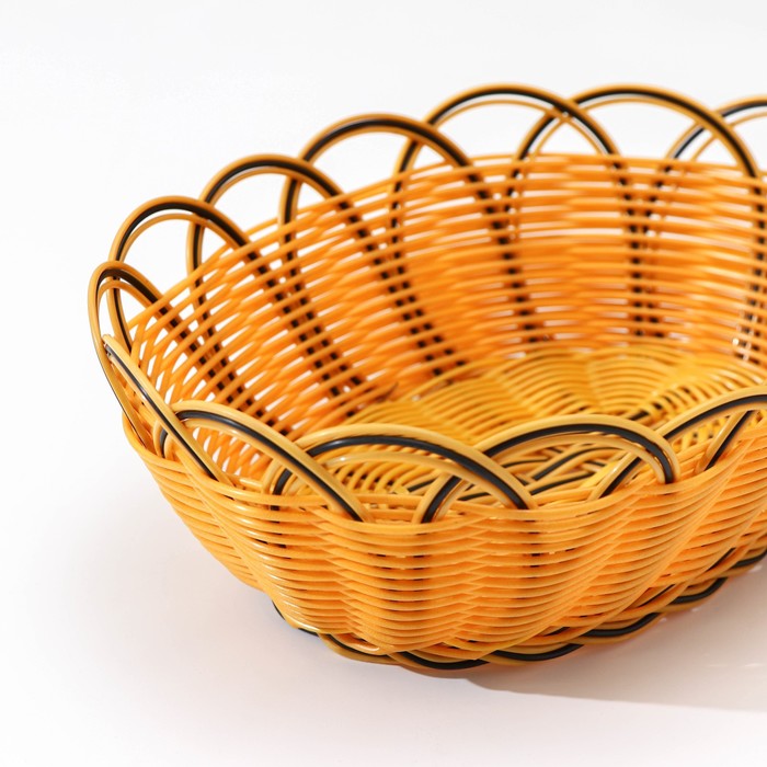 Корзинка для фруктов и хлеба Доляна «Венок», 28×20×10 см, цвет золотистый