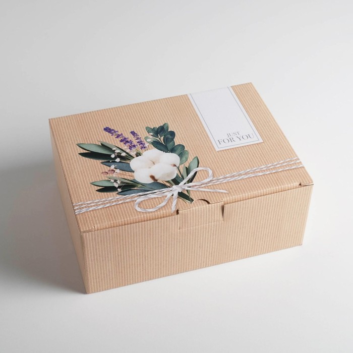 Коробка‒пенал, упаковка подарочная, «Just for you», 26 х 19 х 10 см подарочная коробка love you квадратная 19 х 19 х 12 см