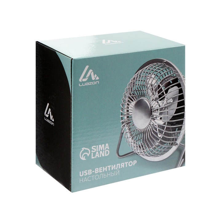 Вентилятор LuazON LOF-05, настольный, 2.5 Вт, 12 см, металл, белый