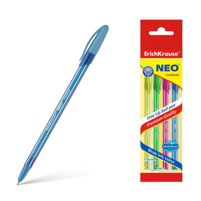 фото Набор ручка шариковая erich krause neo cocktail, синяя, микс erichkrause