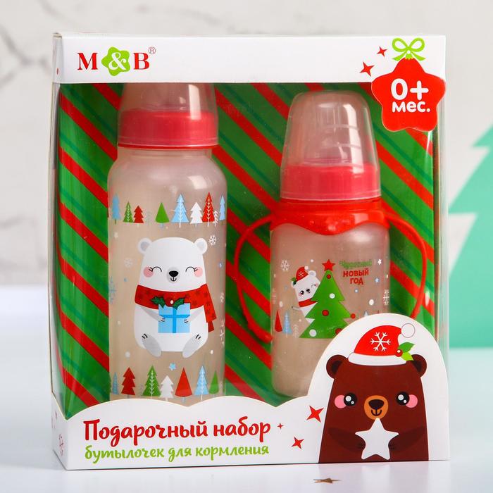 фото Набор бутылочек для кормления 250 и 150 мл "новогодние малыши" mum&baby