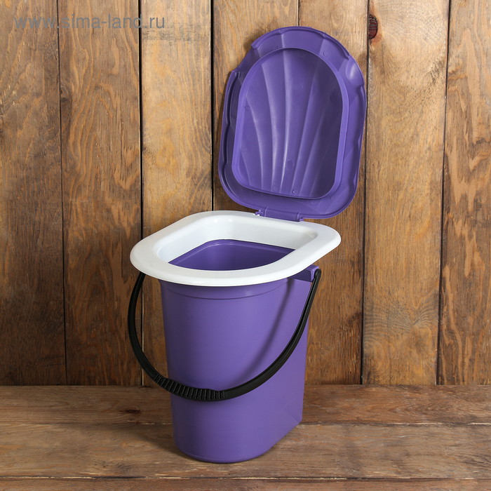 Ведро-туалет, 18 л, съёмный стульчак, фиолетовый