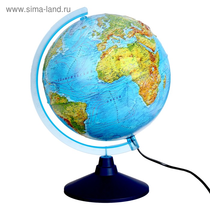Глобус физико-политический Глобен, интерактивный, диаметр 250 мм, рельефный, с подсветкой, с очками интерактивный глобус физико политический рельефный диаметр 250 мм с подсветкой с очками