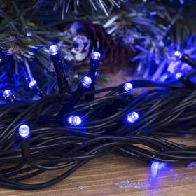 

Гирлянда «Нить» 10 м, IP44, УМС, тёмная нить, 100 LED, свечение синее, мерцание белым, 220 В, УЦЕНКА